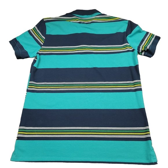 Big John Mens XL Polo Shirt British Indigo Garment Co 1998 Blue‎ Green Stripe - Picture 5 of 11
